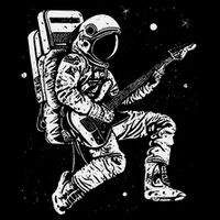 retro Astronaut playing electric guitar in space Toddler T-Shirt