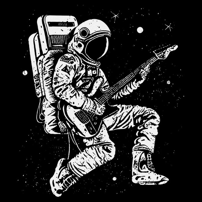 retro Astronaut playing electric guitar in space Toddler T-Shirt