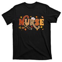 Retro Autumn Pumpkin Fall Nurse Life Thanksgiving Nurse T-Shirt