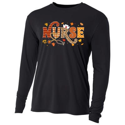 Retro Autumn Pumpkin Fall Nurse Life Thanksgiving Nurse Cooling Performance Long Sleeve Crew