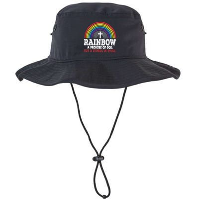 Rainbow A Promise Of God Not A Symbol Of Pride With Cross Legacy Cool Fit Booney Bucket Hat