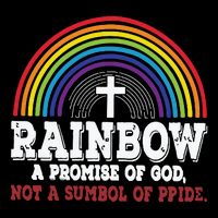 Rainbow A Promise Of God Not A Symbol Of Pride With Cross Flat Bill Trucker Hat