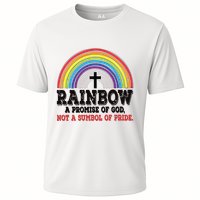 Rainbow A Promise Of God Not A Symbol Of Pride With Cross Cooling Performance Crew T-Shirt