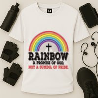 Rainbow A Promise Of God Not A Symbol Of Pride With Cross Cooling Performance Crew T-Shirt