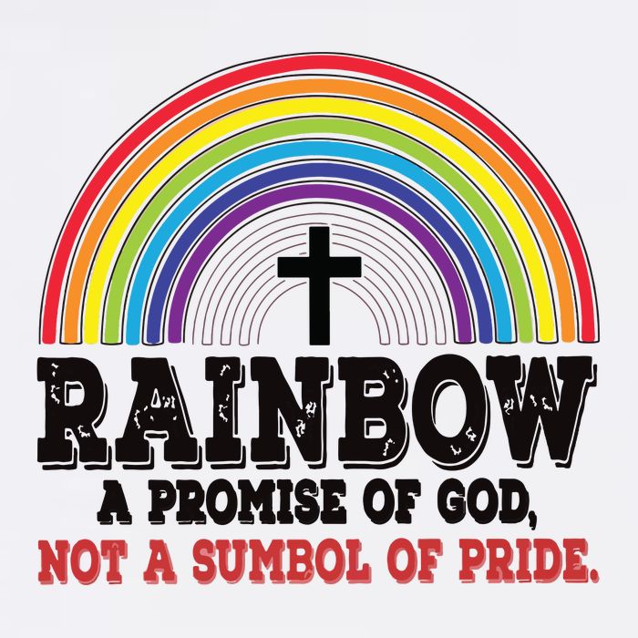 Rainbow A Promise Of God Not A Symbol Of Pride With Cross Cooling Performance Crew T-Shirt