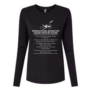 Rc Airplane Pilot Flyer Aviation Lover Aircraft Enthusiast Womens Cotton Relaxed Long Sleeve T-Shirt