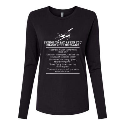 Rc Airplane Pilot Flyer Aviation Lover Aircraft Enthusiast Womens Cotton Relaxed Long Sleeve T-Shirt