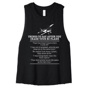 Rc Airplane Pilot Flyer Aviation Lover Aircraft Enthusiast Women's Racerback Cropped Tank