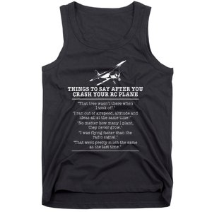 Rc Airplane Pilot Flyer Aviation Lover Aircraft Enthusiast Tank Top