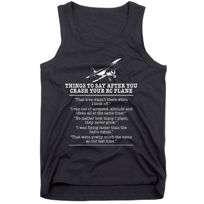 Rc Airplane Pilot Flyer Aviation Lover Aircraft Enthusiast Tank Top