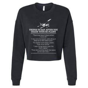 Rc Airplane Pilot Flyer Aviation Lover Aircraft Enthusiast Cropped Pullover Crew