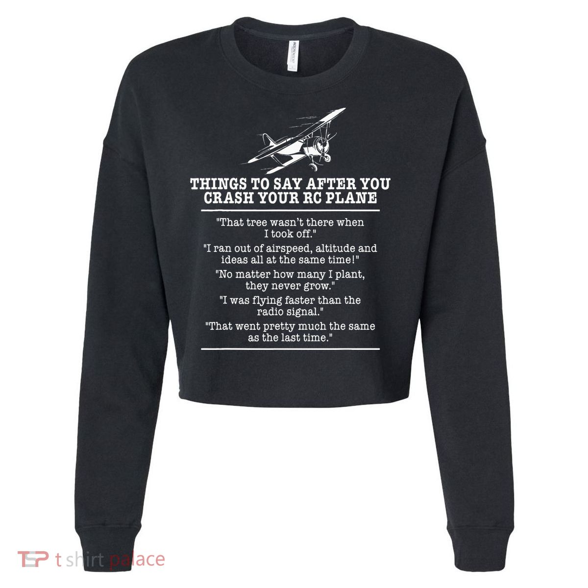Rc Airplane Pilot Flyer Aviation Lover Aircraft Enthusiast Cropped Pullover Crew