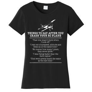 Rc Airplane Pilot Flyer Aviation Lover Aircraft Enthusiast Women's T-Shirt