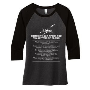 Rc Airplane Pilot Flyer Aviation Lover Aircraft Enthusiast Women's Tri-Blend 3/4-Sleeve Raglan Shirt