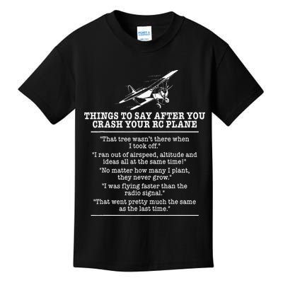 Rc Airplane Pilot Flyer Aviation Lover Aircraft Enthusiast Kids T-Shirt