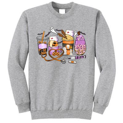 Retro Autumn Pumpkin Fall Nurse Life Thanksgiving Nurse Tall Sweatshirt