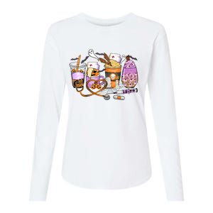 Retro Autumn Pumpkin Fall Nurse Life Thanksgiving Nurse Womens Cotton Relaxed Long Sleeve T-Shirt