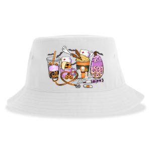 Retro Autumn Pumpkin Fall Nurse Life Thanksgiving Nurse Sustainable Bucket Hat