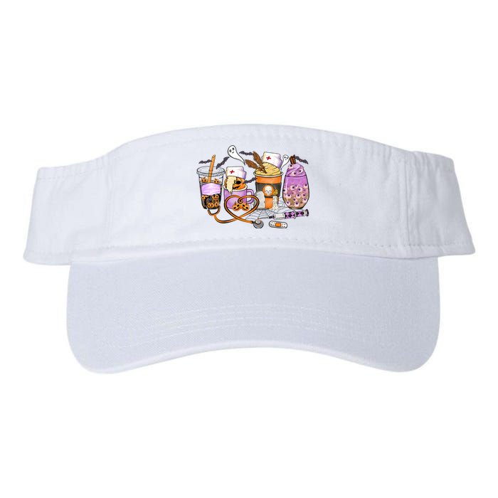 Retro Autumn Pumpkin Fall Nurse Life Thanksgiving Nurse Valucap Bio-Washed Visor