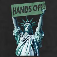 Resist And Protest  Hands Off Statue Of Liberty 7 Panel Mesh Trucker Snapback Hat