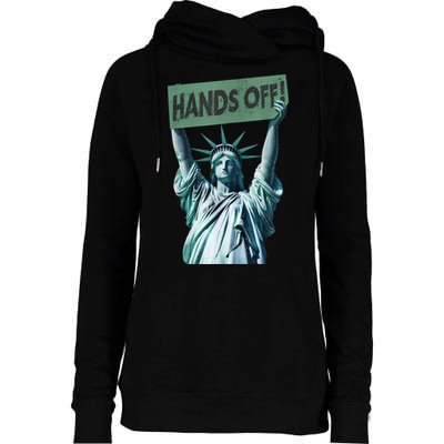 Resist And Protest  Hands Off Statue Of Liberty Womens Funnel Neck Pullover Hood