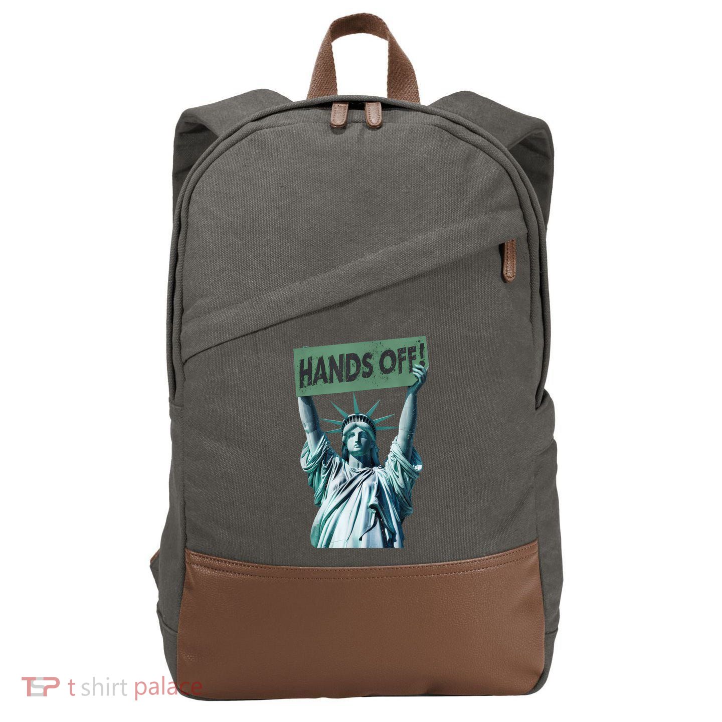 Resist And Protest  Hands Off Statue Of Liberty Cotton Canvas Backpack