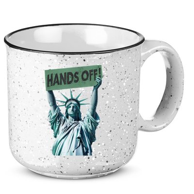 Resist And Protest  Hands Off Statue Of Liberty 15oz Campfire Ceramic Mug