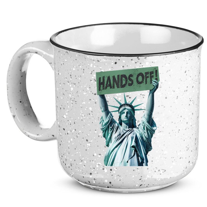 Resist And Protest  Hands Off Statue Of Liberty 15oz Campfire Ceramic Mug
