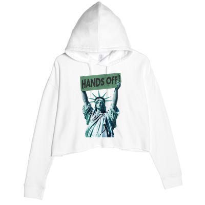 Resist And Protest  Hands Off Statue Of Liberty Crop Fleece Hoodie