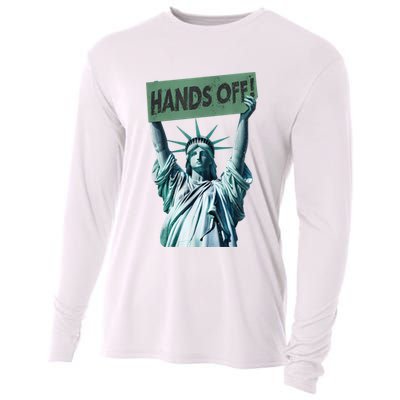 Resist And Protest  Hands Off Statue Of Liberty Cooling Performance Long Sleeve Crew