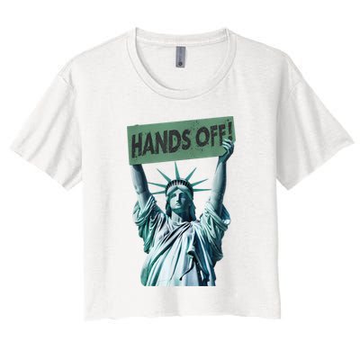Resist And Protest  Hands Off Statue Of Liberty Crop Top