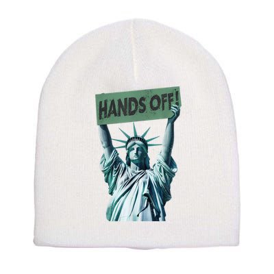 Resist And Protest  Hands Off Statue Of Liberty Short Acrylic Beanie