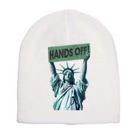 Resist And Protest  Hands Off Statue Of Liberty Short Acrylic Beanie