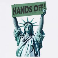 Resist And Protest  Hands Off Statue Of Liberty Short Acrylic Beanie