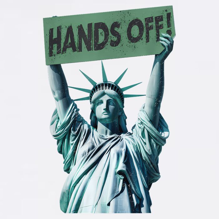 Resist And Protest  Hands Off Statue Of Liberty Short Acrylic Beanie