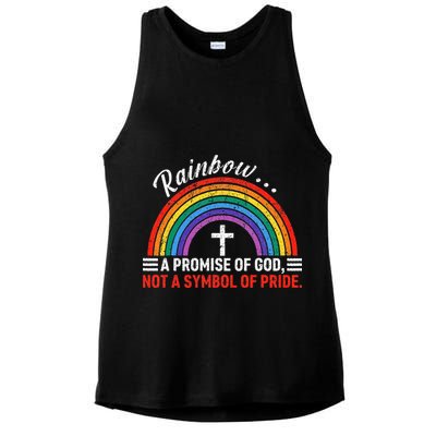 Rainbow A Promise Of God Not A Symbol Of Pride Ladies PosiCharge Tri-Blend Wicking Tank
