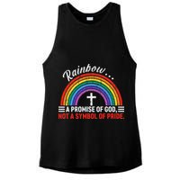 Rainbow A Promise Of God Not A Symbol Of Pride Ladies PosiCharge Tri-Blend Wicking Tank