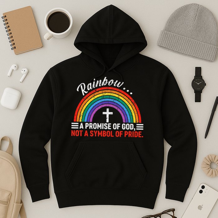 Rainbow A Promise Of God Not A Symbol Of Pride Hoodie