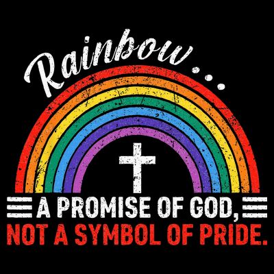 Rainbow A Promise Of God Not A Symbol Of Pride T-Shirt
