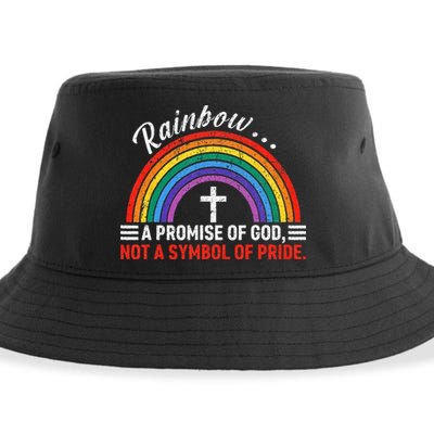 Rainbow A Promise Of God Not A Symbol Of Pride Sustainable Bucket Hat