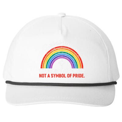 Rainbow A Promise Of God Not A Symbol Of Pride Snapback Five-Panel Rope Hat