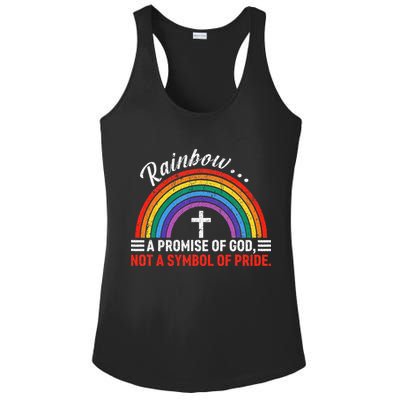 Rainbow A Promise Of God Not A Symbol Of Pride Ladies PosiCharge Competitor Racerback Tank