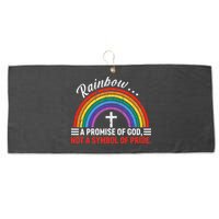 Rainbow A Promise Of God Not A Symbol Of Pride Large Microfiber Waffle Golf Towel