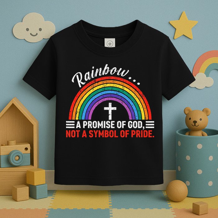Rainbow A Promise Of God Not A Symbol Of Pride Toddler T-Shirt