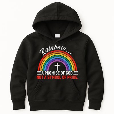 Rainbow A Promise Of God Not A Symbol Of Pride Kids Hoodie