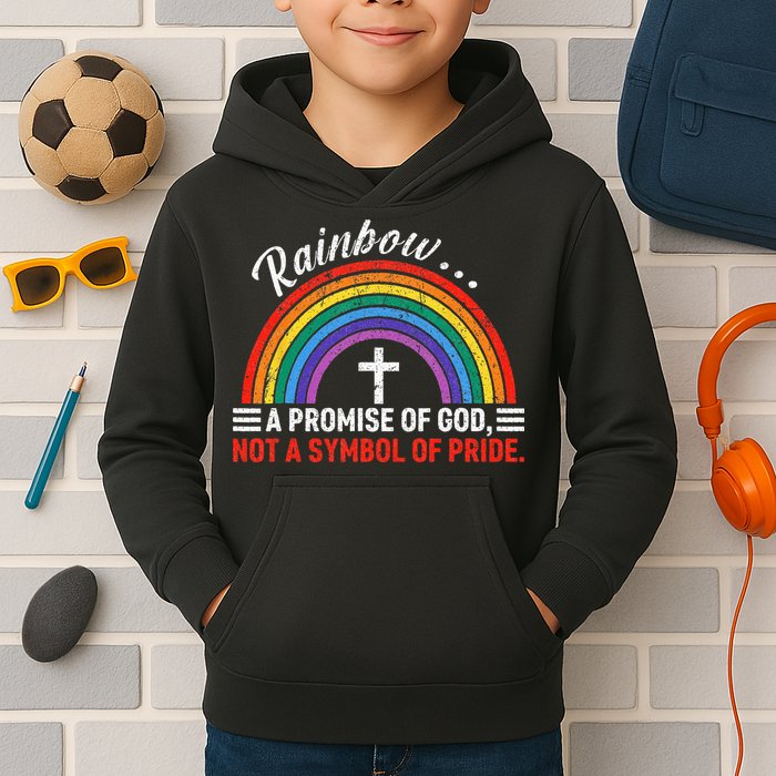 Rainbow A Promise Of God Not A Symbol Of Pride Kids Hoodie