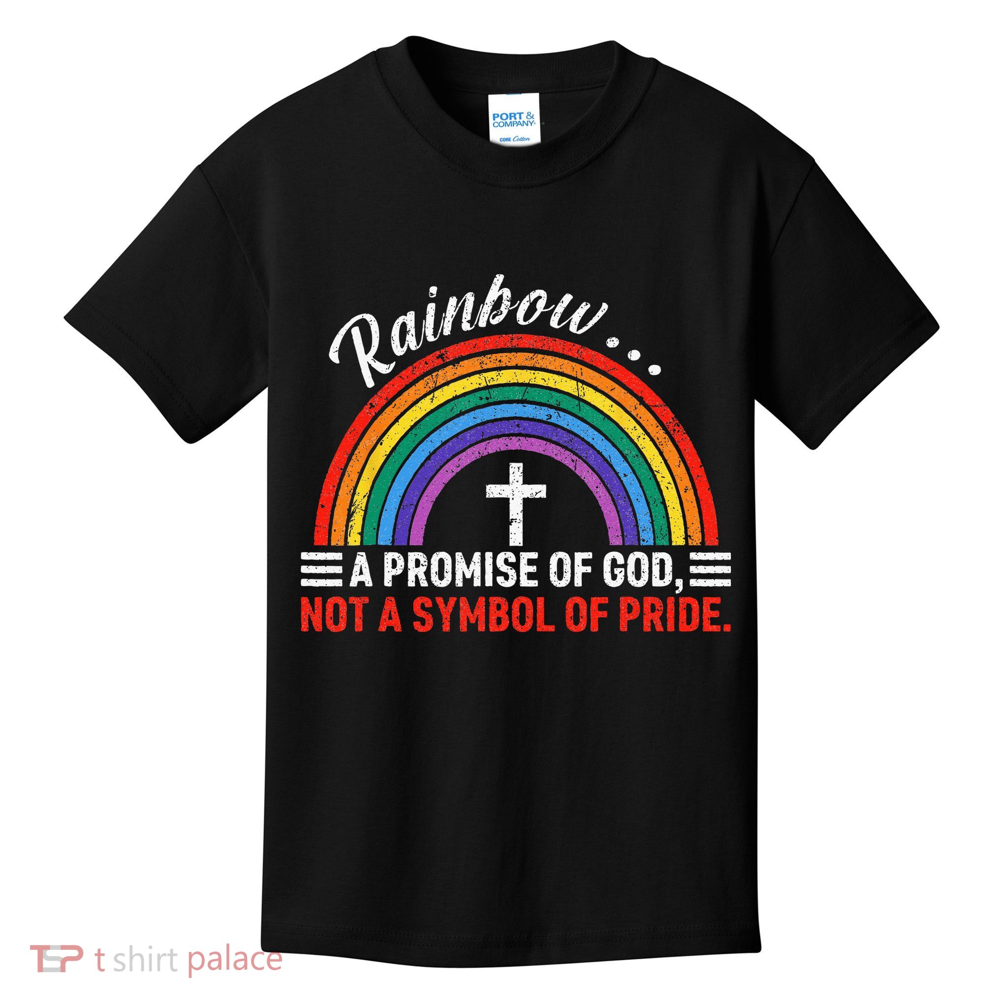 Rainbow A Promise Of God Not A Symbol Of Pride Kids T-Shirt