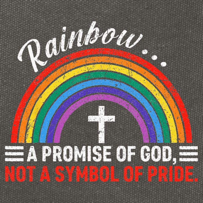 Rainbow A Promise Of God Not A Symbol Of Pride Cotton Canvas Backpack