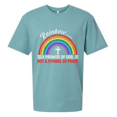 Rainbow A Promise Of God Not A Symbol Of Pride Sueded Cloud Jersey T-Shirt