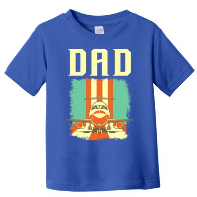 Retro Airplane Pilot Dad Plane Aviation Fathers Day Gift Toddler T-Shirt